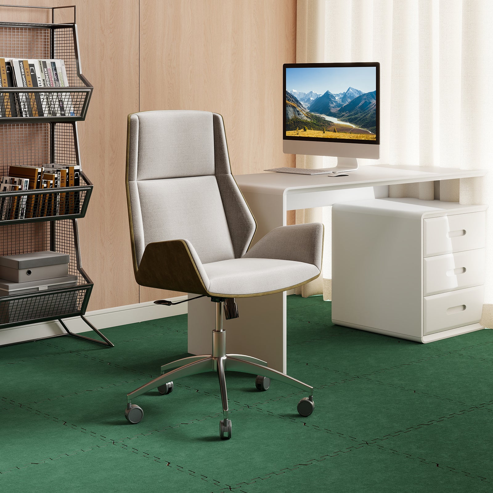 25 Pack-100 Sq.Ft. Foam Floor Tiles Interlocking Carpet Tiles with Edge Borders-Green