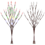 3 PCS 60 LED Solar Garden Lights Tree Branch Leaf Shape Lamp