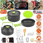 16Pcs Camping Cooking Ware Set