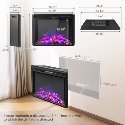 26" Electric Fireplace Insert