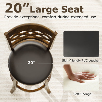 26 Inch Counter Height Bar Stools Set of 2 with Rubber Wood Frame-26 Inch