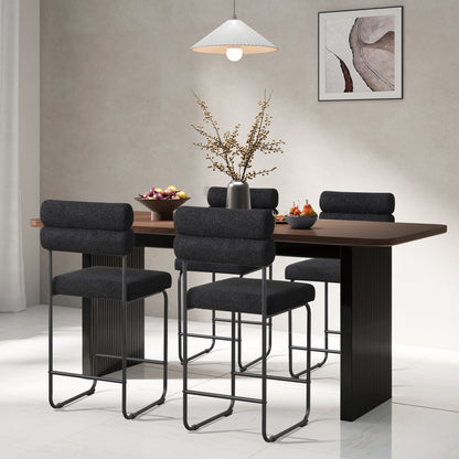 26 Inch Counter Height Bar Stools Set of 2 with Metal Frame and Footrest