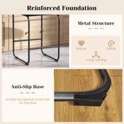 26 Inch Counter Height Bar Stools Set of 2 with Metal Frame and Footrest-Black