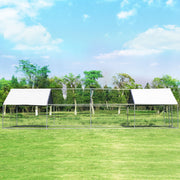 26.2 x 9.5 ft Large Walk-In Chicken Coop with Roof Cover
