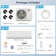 27000 BTU 2 Zone 22 SEER2 Mini Split AC with Heat Pump-12K + 18K