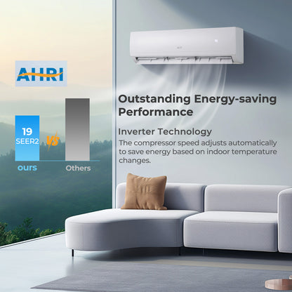 27000 BTU 3 Zone 19 SEER2 Mini Split AC with Heat Pump-9K + 9K + 9K