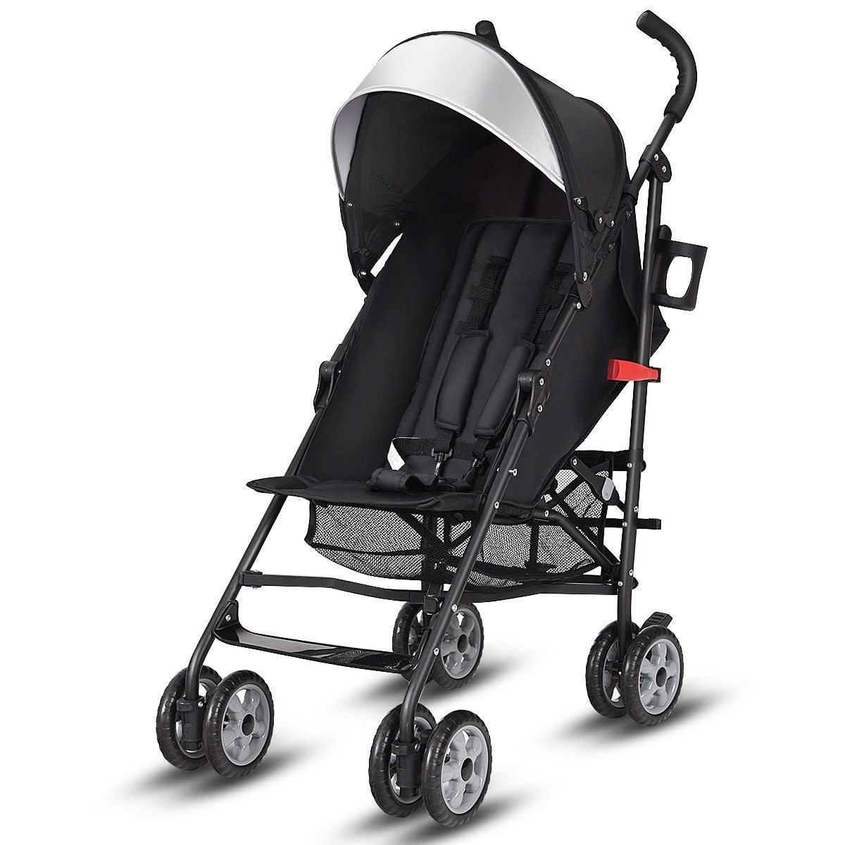 Folding Lightweight Baby Toddler Umbrella Travel Stroller-Orange - Black