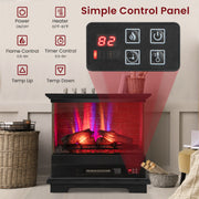 27 Inch Freestanding Fireplace with Remote Control-Black