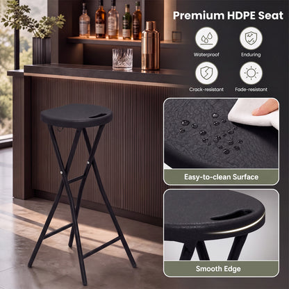27.5" Folding Bar Stool with HDPE Seat and Carry Handle