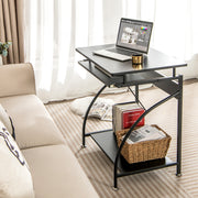 27.5 Inch Laptop Table Computer Desk for Small Spaces with Pull-out Keyboard Tray