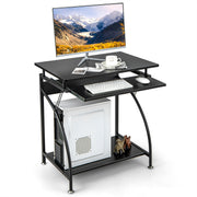 27.5 Inch Laptop Table Computer Desk for Small Spaces with Pull-out Keyboard Tray