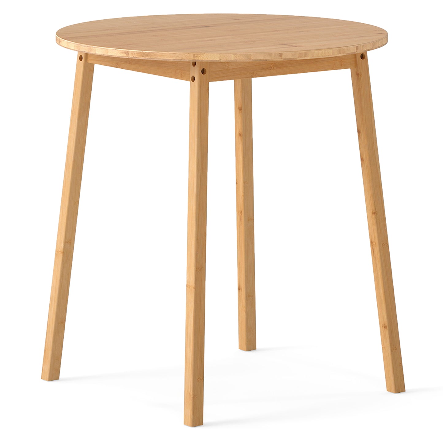 27.5 Inch Round Bamboo Dining Table for 2-4 Person-Natural