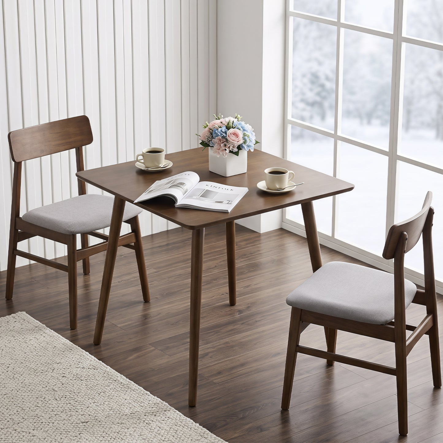 27.5" Square Dining Table for 2-4 People - Walnut