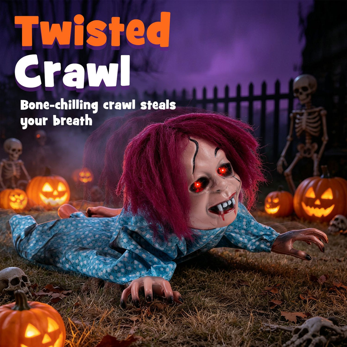 28" Halloween Horrifying Crawling Girl