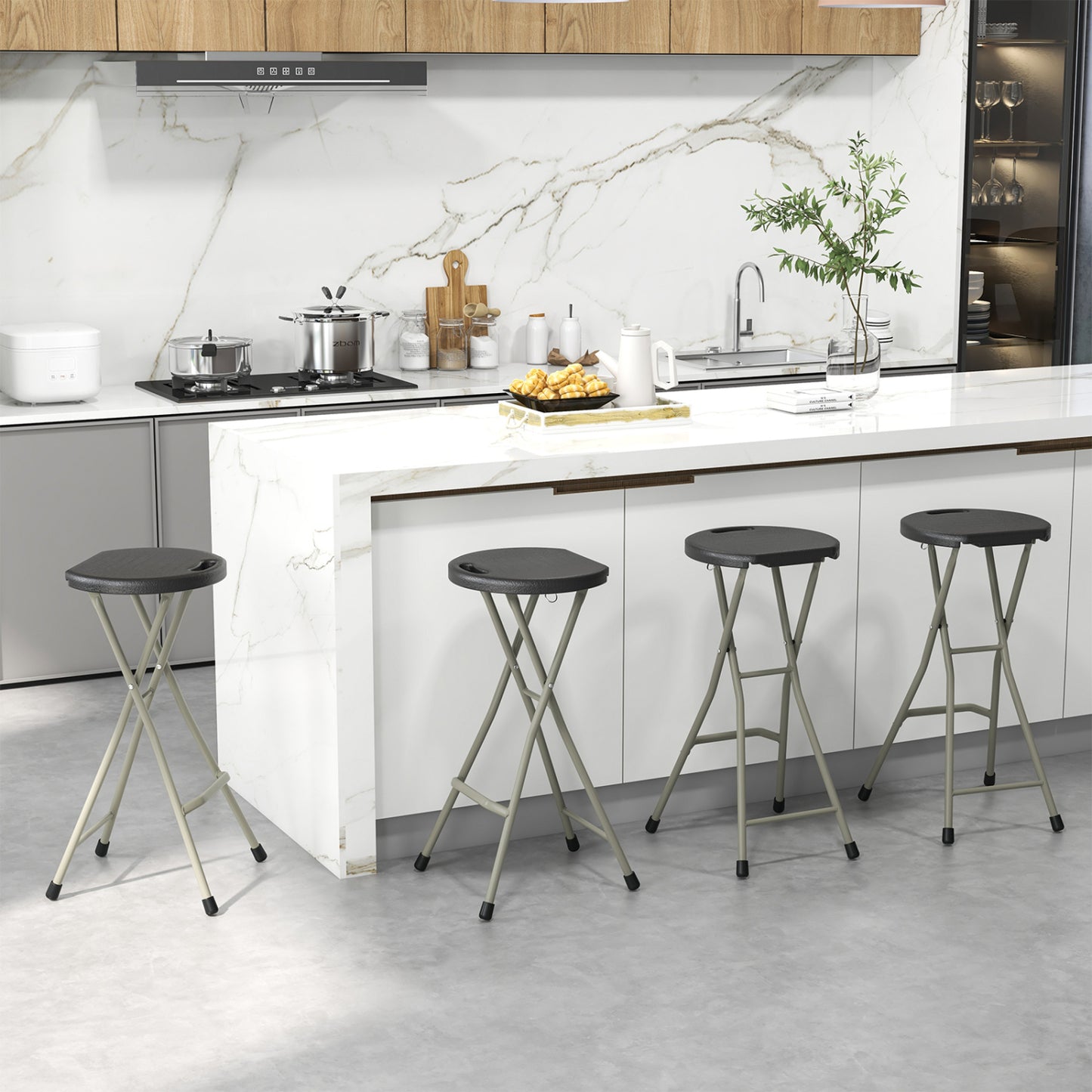 Portable Folding Stool 28 Inch - 330 lbs Capacity (2 Pack)