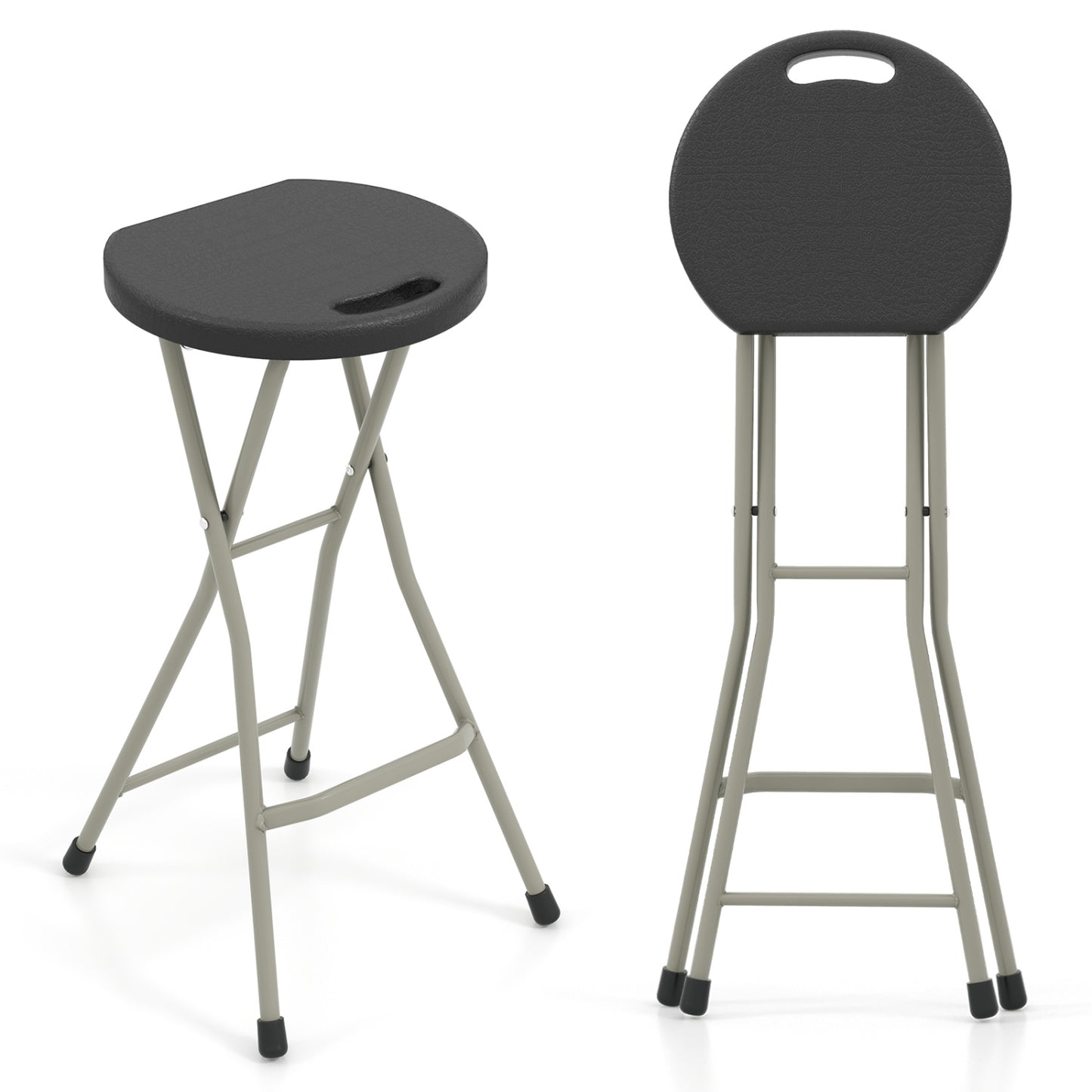 Portable Folding Stool 28 Inch - 330 lbs Capacity (2 Pack)