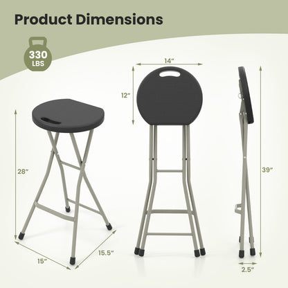 Portable Folding Stool 28 Inch - 330 lbs Capacity (2 Pack)