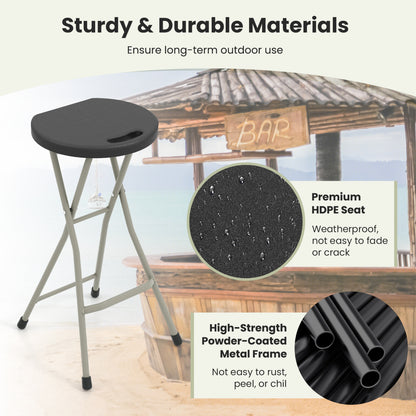 Portable Folding Stool 28 Inch - 330 lbs Capacity (2 Pack)