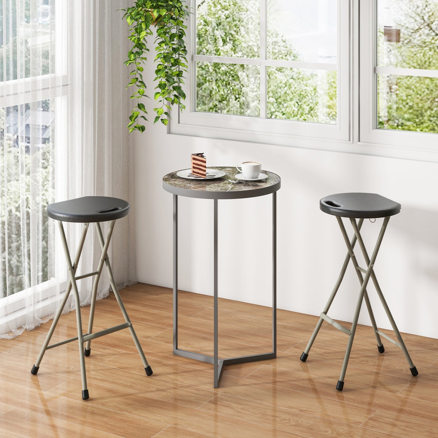 Portable Folding Stool 28 Inch - 330 lbs Capacity (2 Pack)