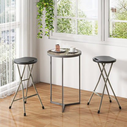Portable Folding Stool 28 Inch - 330 lbs Capacity (2 Pack)