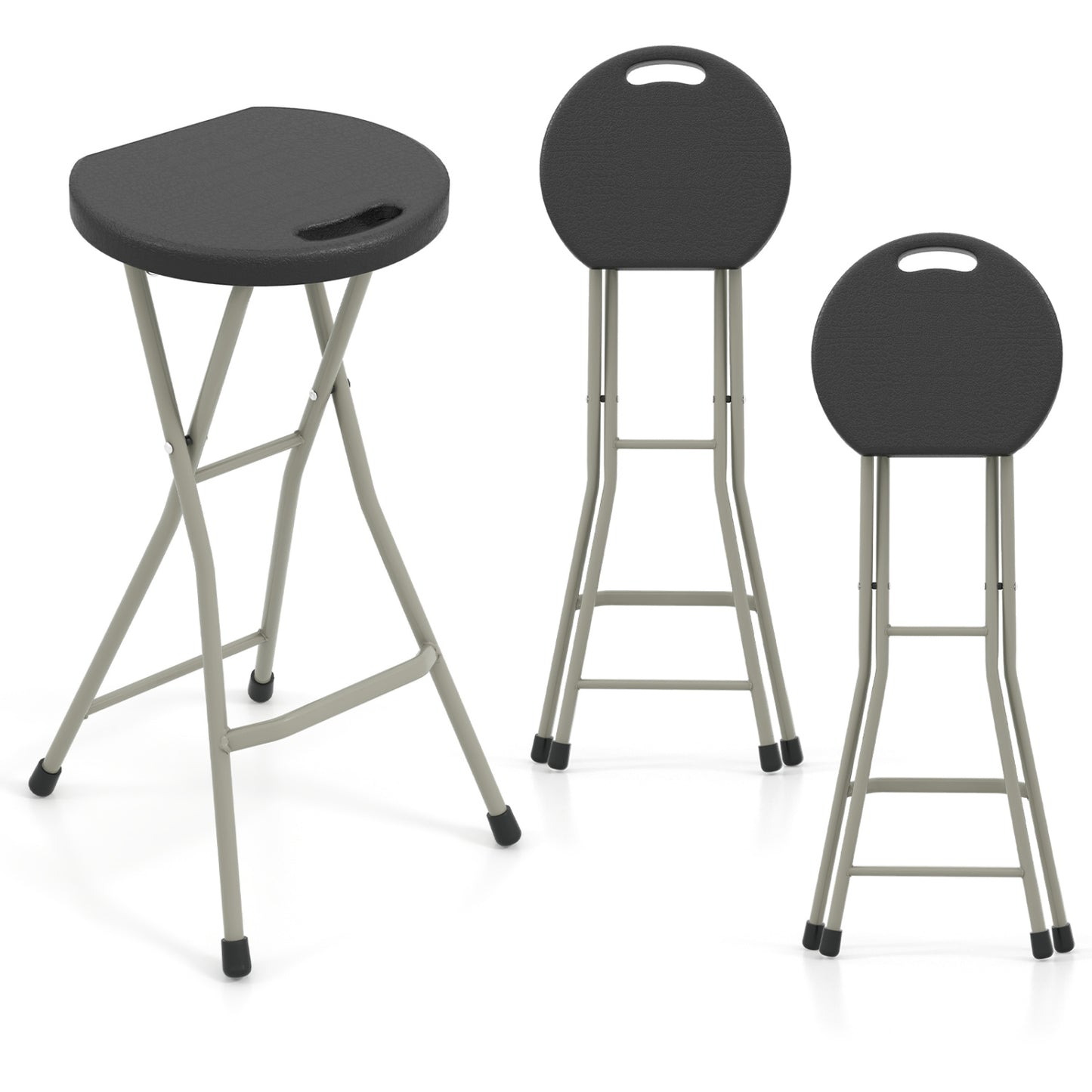 Portable Folding Stool 28 Inch - 330 lbs Capacity (2 Pack)