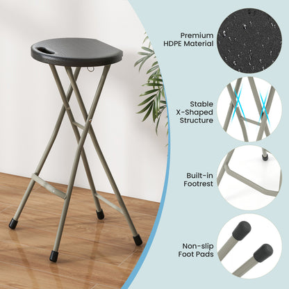Portable Folding Stool 28 Inch - 330 lbs Capacity (2 Pack)