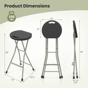 28 Inch Portable Folding Stools with 330lbs Limited Sturdy Frame
