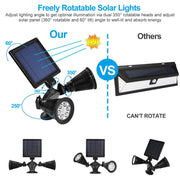 Solar Lights Outdoor Solar Power Motion Sensor Spotlights 2000lm Security Lights