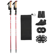 2Pcs Walking Sticks Collapsible Hiking Poles Folding Aluminum Trekking Poles Adjustable Hiking Sticks with EVA Foam Grips for Backpacking Hiking Mount