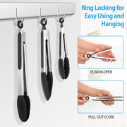 3Pcs Kitchen Tongs Stainless Steel