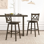 24/29 Inch Bar Stool Set of 2 Wooden Bar Chairs with Rubber Wood Frame-29 inches