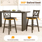 24/29 Inch Bar Stool Set of 2 Wooden Bar Chairs with Rubber Wood Frame-29 inches