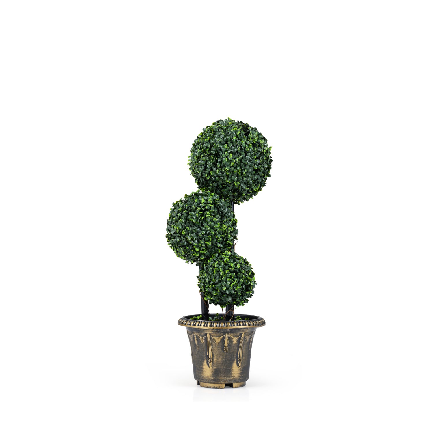 29 Inches Artificial Boxwood Topiary Tree Triple Ball Shrubs