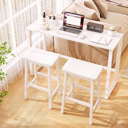 29" Saddle Seat Counter Height Stool Set of 2 with Footrests