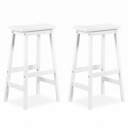29" Saddle Seat Counter Height Stool Set of 2 with Footrests