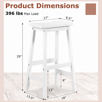 29" Saddle Seat Counter Height Stool Set of 2 with Footrests