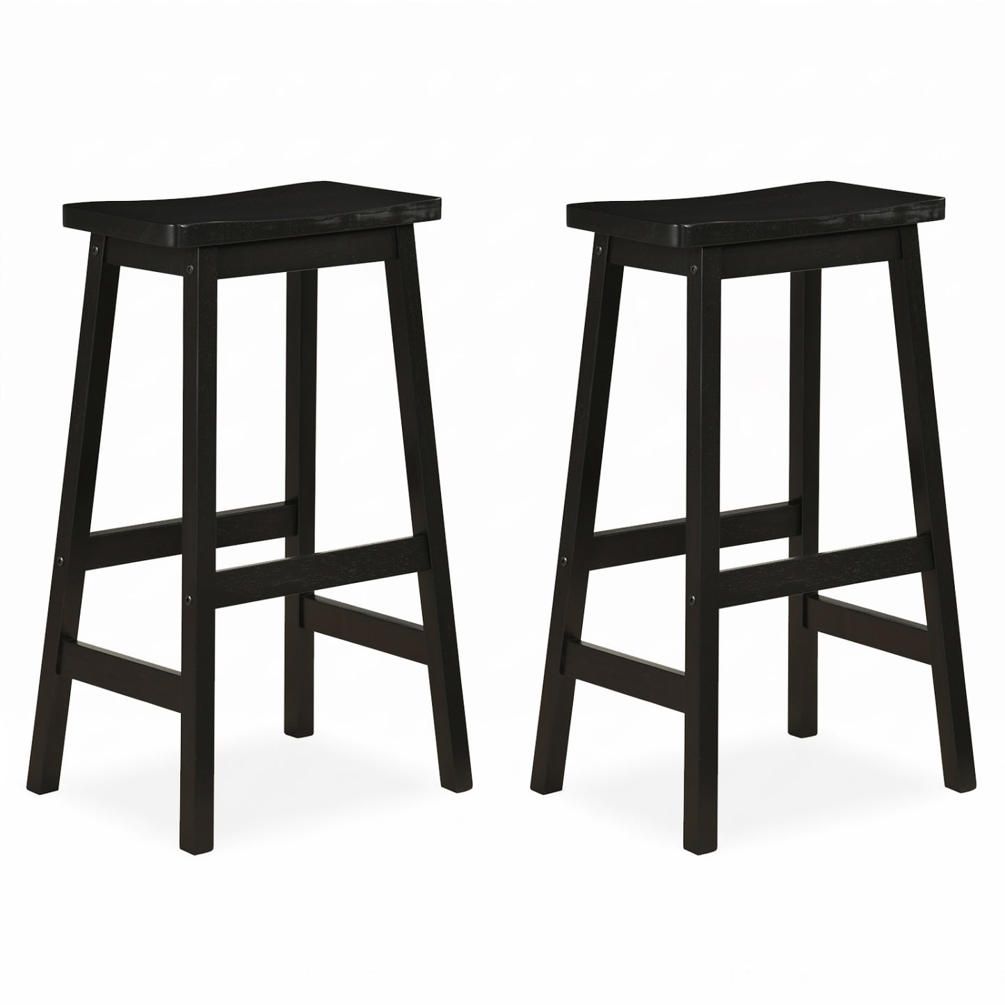 29" Saddle Seat Counter Height Stool Set of 2 with Footrests