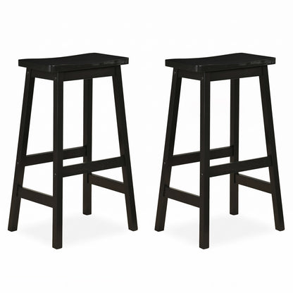 29" Saddle Seat Counter Height Stool Set of 2 with Footrests