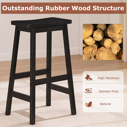 29" Saddle Seat Counter Height Stool Set of 2 with Footrests
