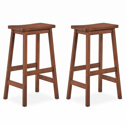 29" Saddle Seat Counter Height Stool Set of 2 with Footrests