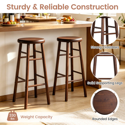 29" Swivel Bar Stools Set of 2 with Footrests