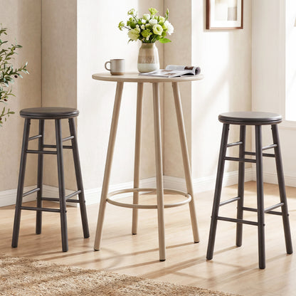 29" Swivel Bar Stools Set of 2 with Footrests