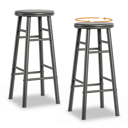 29" Swivel Bar Stools Set of 2 with Footrests