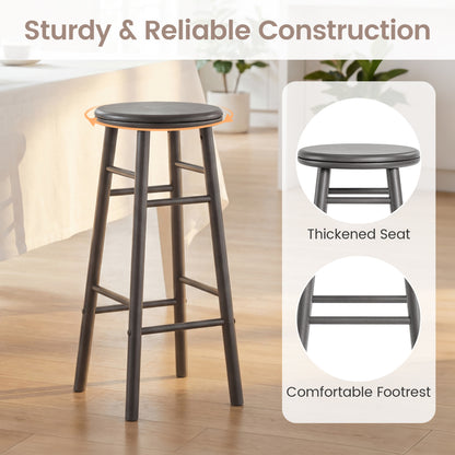 29" Swivel Bar Stools Set of 2 with Footrests