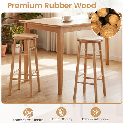 29" Swivel Bar Stools Set of 2 with Footrests
