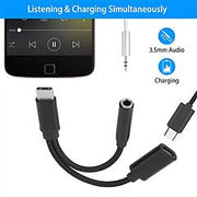 USB Type C to 3.5mm Aux Audio Charging Adapter Braided TPE Metal Shell Headphone Jack Splitter Cable Wire Charger