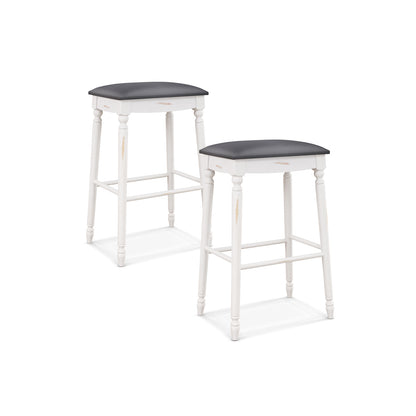 29 Inch Bar Stool Set of 2 with Padded Seat Cushions and Wood Legs-29 inches - 29 Inches