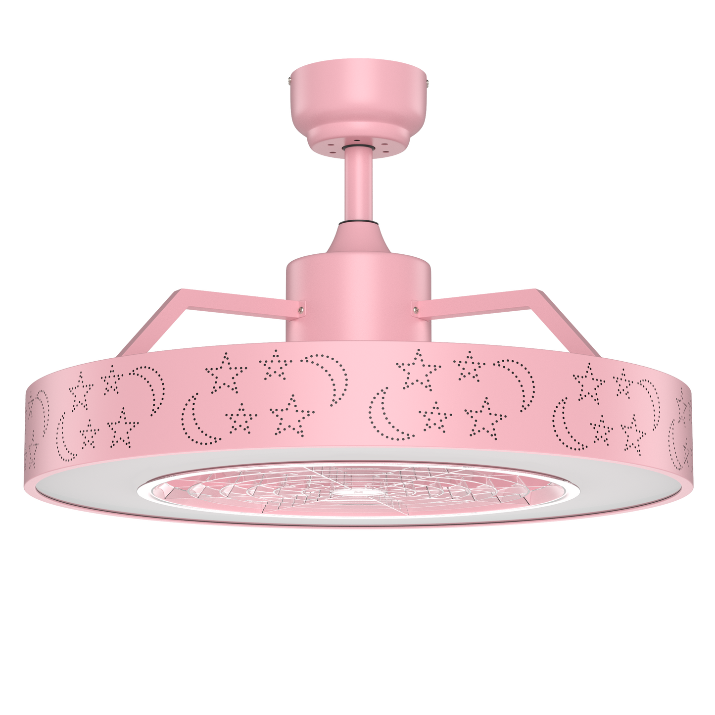 23 Inch Ceiling Fan with LED Light and Remote Control-Pink - Pink