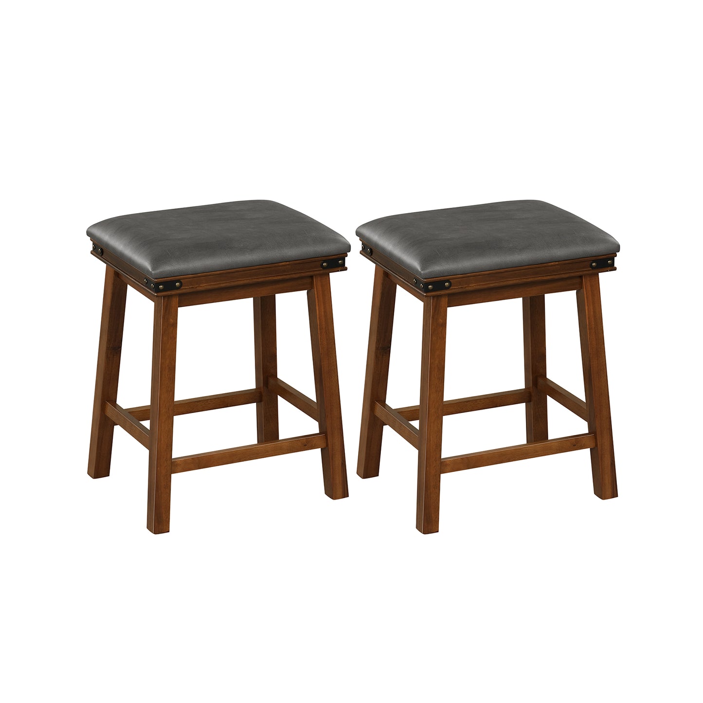 Set of 2 24/30 Inch Dining Bar Stool with Rubber Wood-24 inches