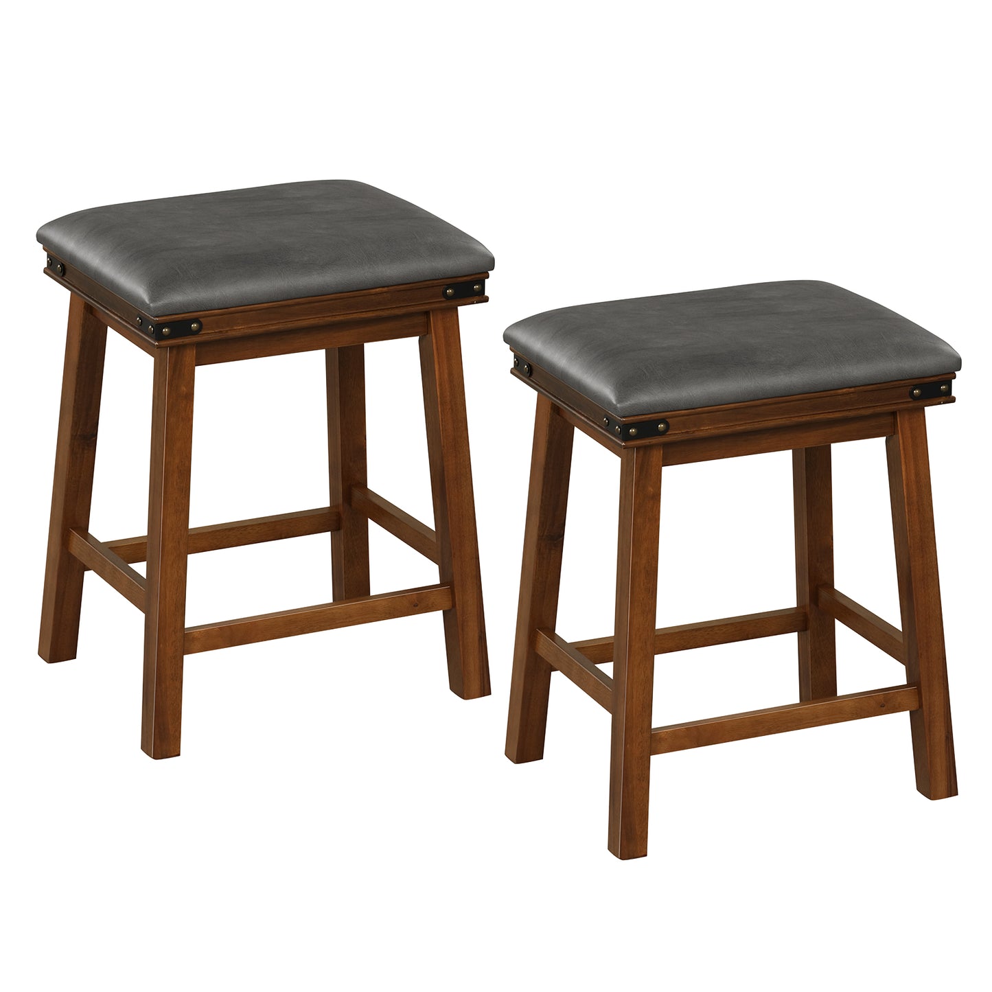Set of 2 24/30 Inch Dining Bar Stool with Rubber Wood-24 inches